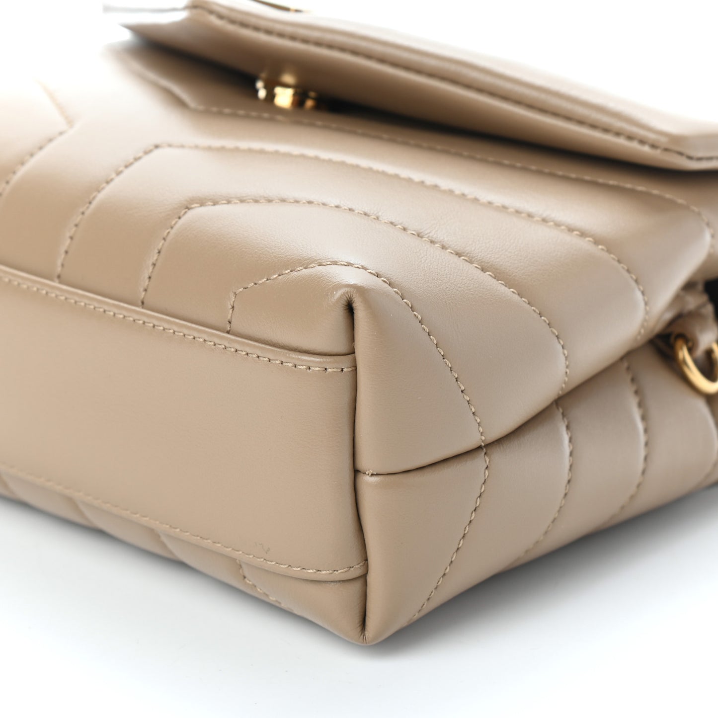 Calfskin Y Quilted Monogram Toy Loulou Crossbody Bag Latte