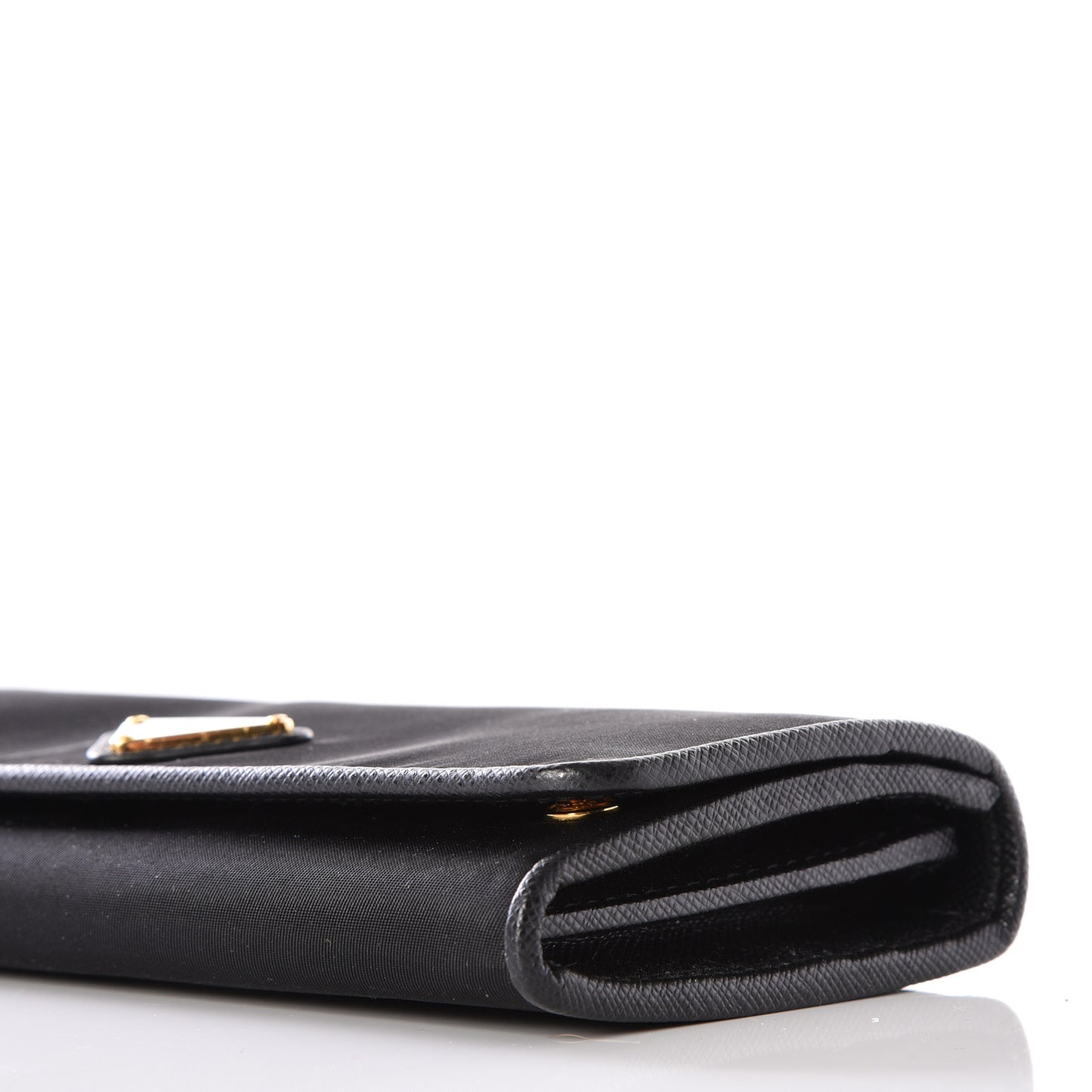 Tessuto Nylon Continental Flap Wallet Black