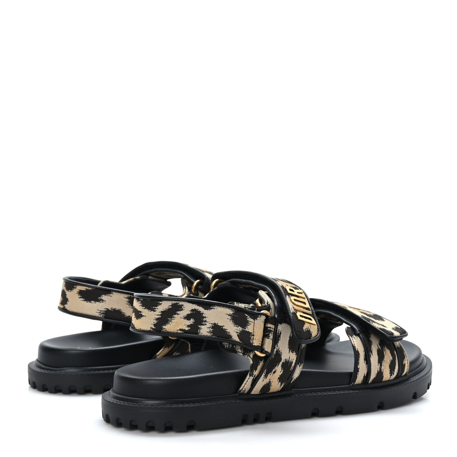 Christian Dior Technical Fabric Mizza Print Dioract Sandals 40 Beige Multicolor 4 of 8