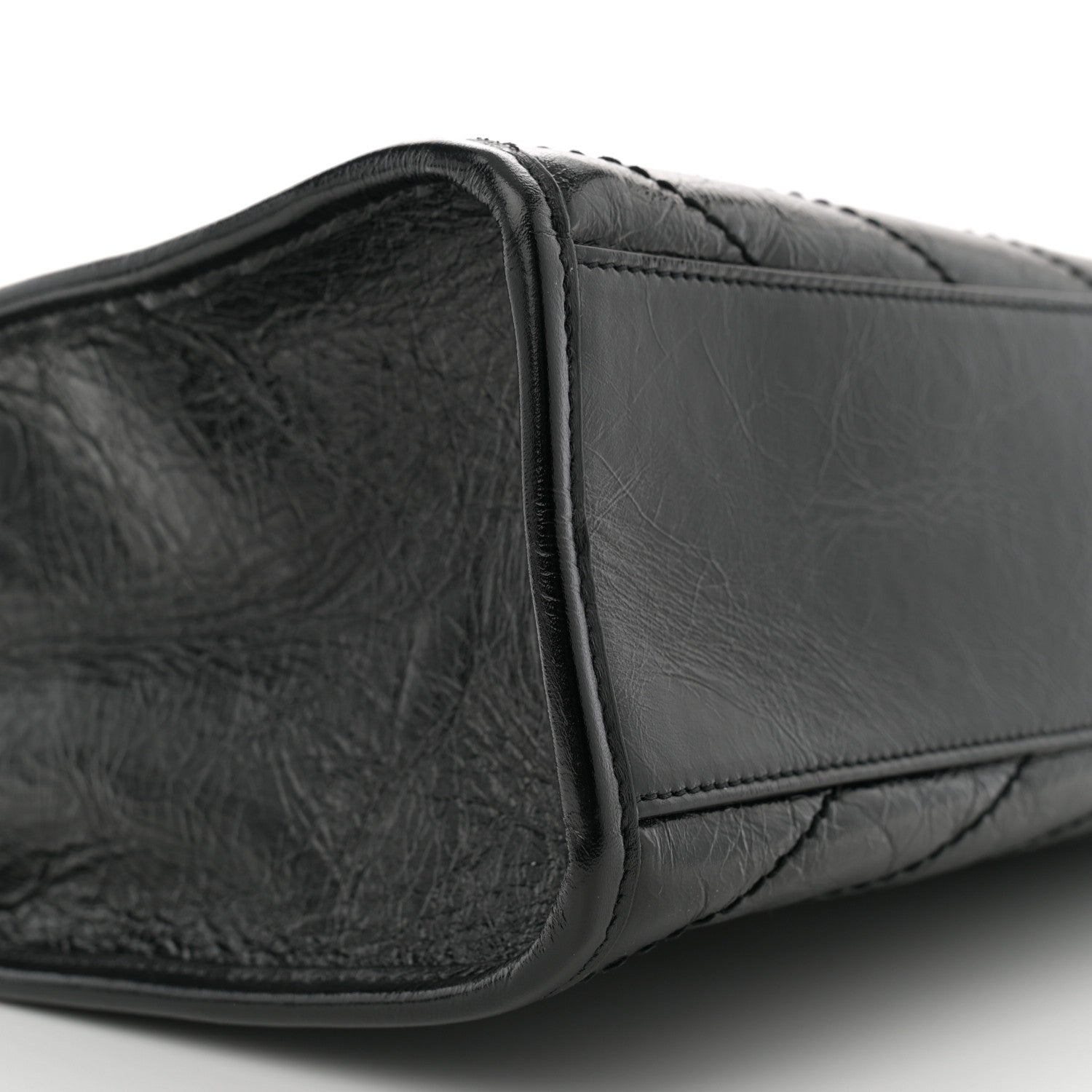 Saint Laurent Crinkled Calfskin Matelasse Monogram Medium Niki Shopper Tote  Black 9 of 11