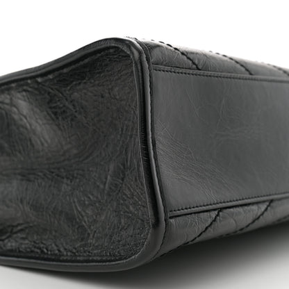 Saint Laurent Crinkled Calfskin Matelasse Monogram Medium Niki Shopper Tote  Black 9 of 11