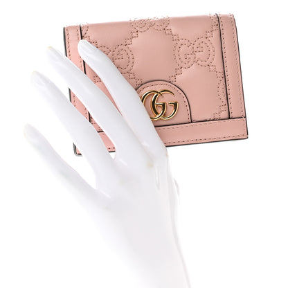 Gucci Calfskin GG Matelasse Card Case Wallet Perfect Pink 2 of 6