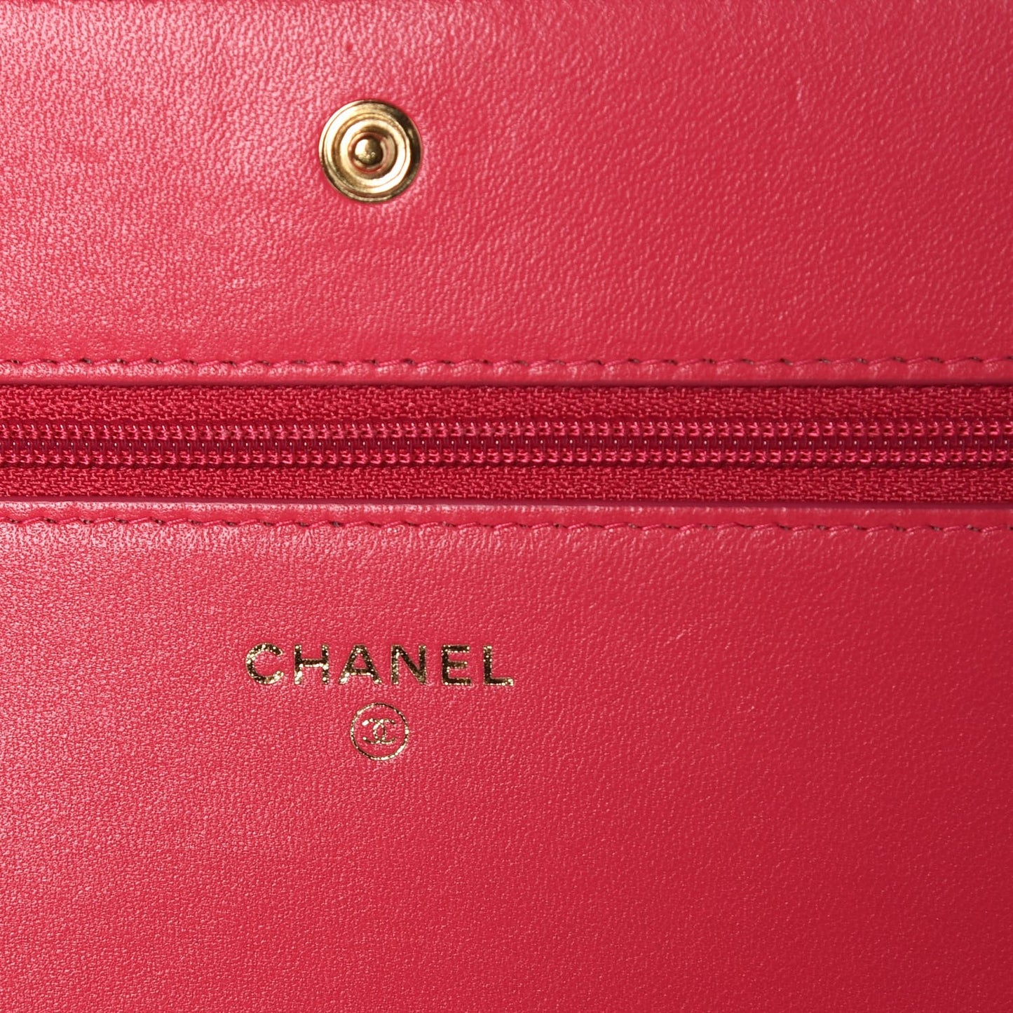 Lambskin Quilted Boy Wallet On Chain WOC Fuchsia