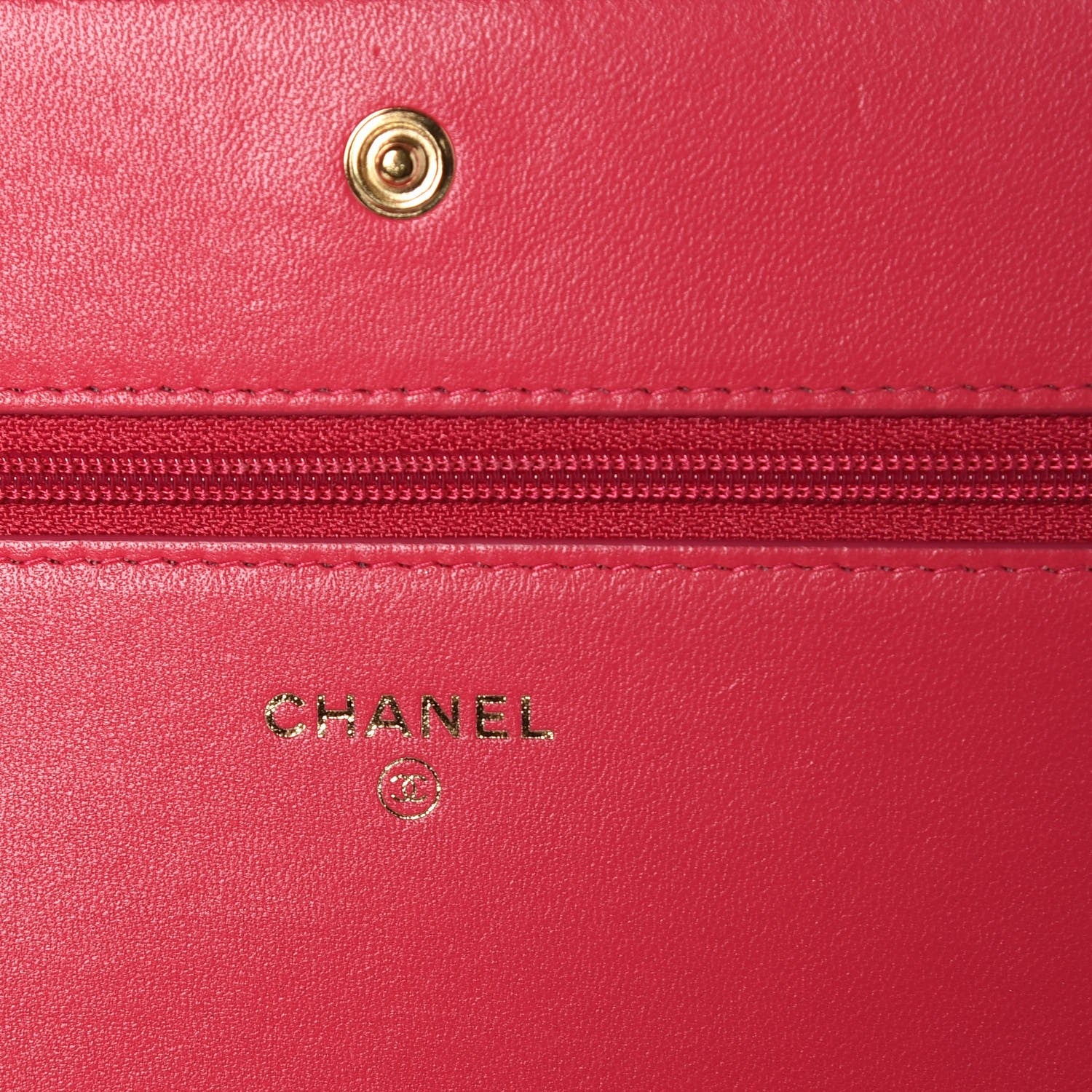 Chanel Lambskin Quilted Boy Wallet On Chain WOC Fuchsia 5 of 9