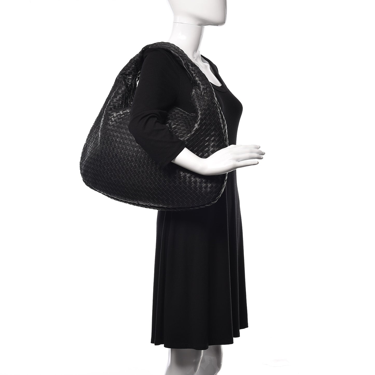 Nappa Intrecciato Maxi Veneta Hobo Black