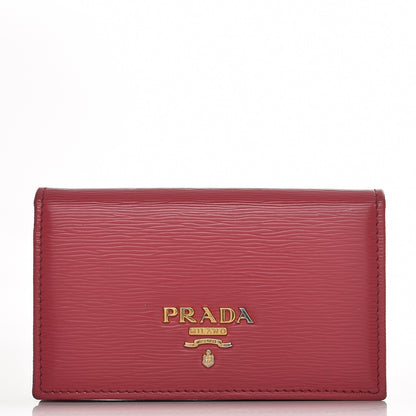 Prada Vitello Move Business Card Holder Peonia 1 of 8