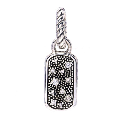 David Yurman Sterling Silver Diamond Midnight Melange Dog Tag Pendant 1 of 5