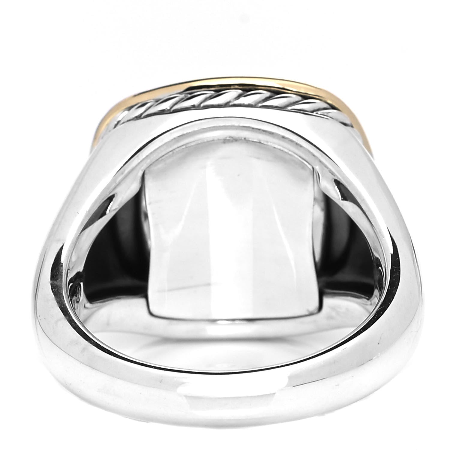 David Yurman Sterling Silver 18K Yellow Gold Citrine 14mm Albion Statement Ring 58 8.25 3 of 5