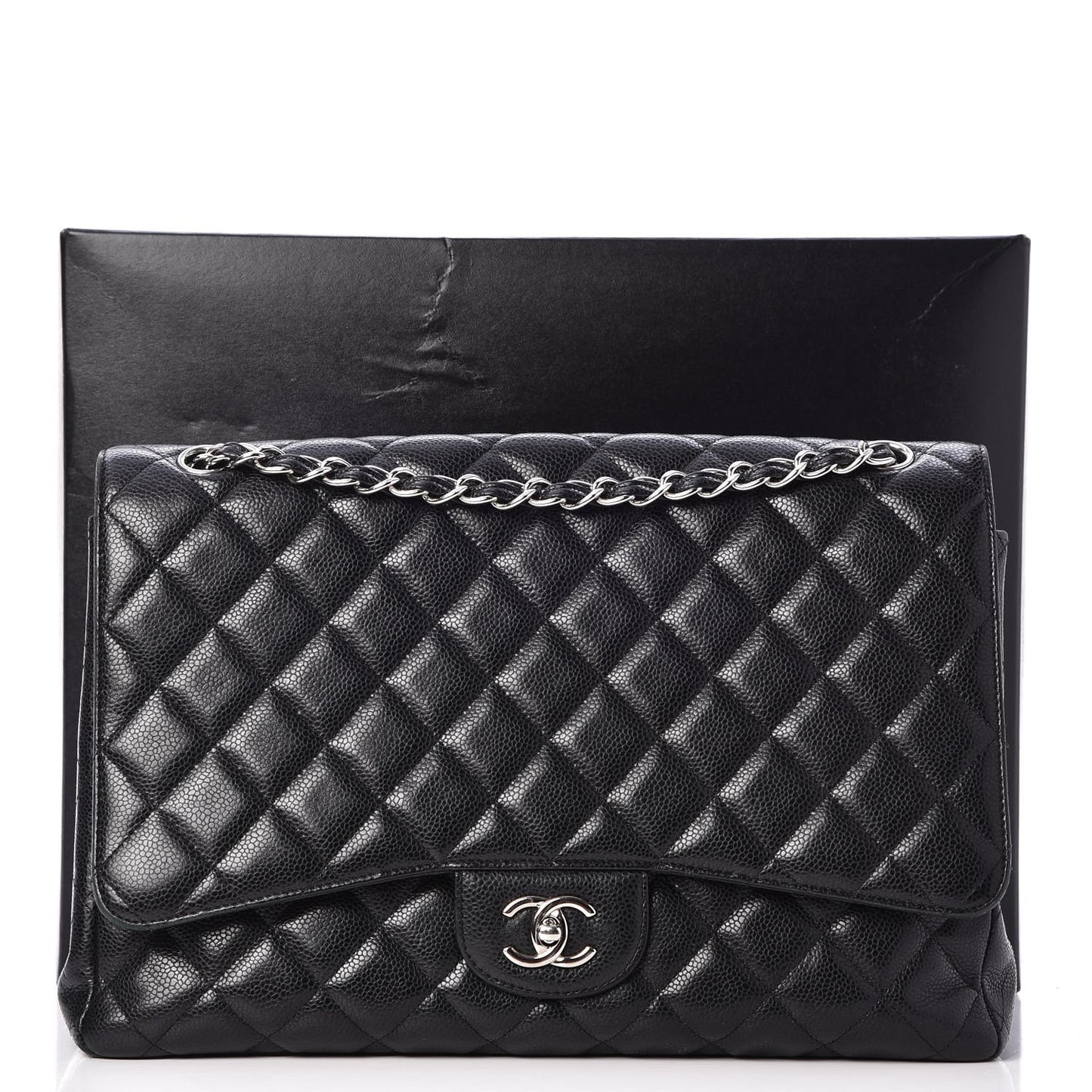 Caviar Quilted Maxi Single Flap Black