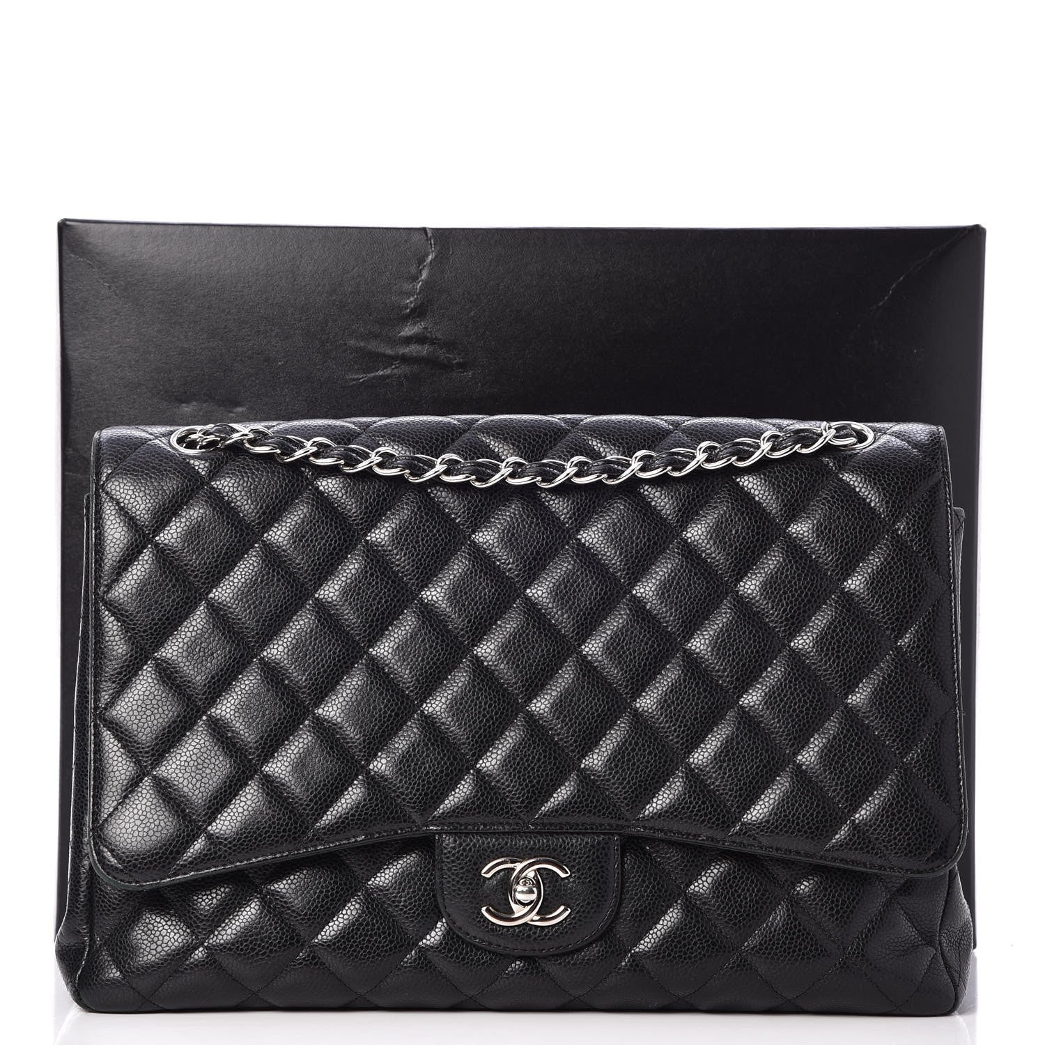 Chanel Caviar Quilted Maxi Single Flap Black 9 of 9