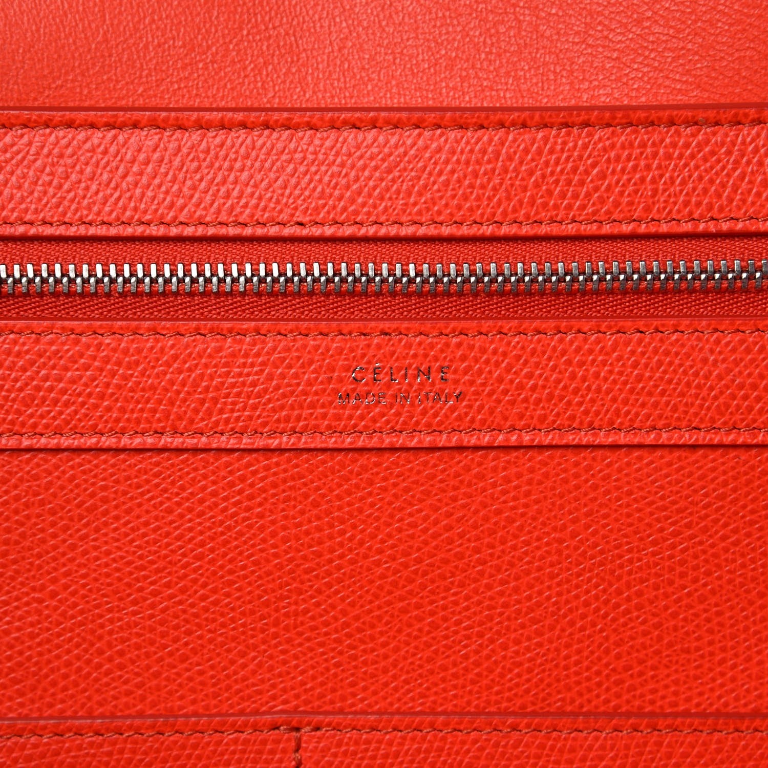 Celine Grained Calfskin Medium Horizontal Cabas Phantom Coquelicot 8 of 10