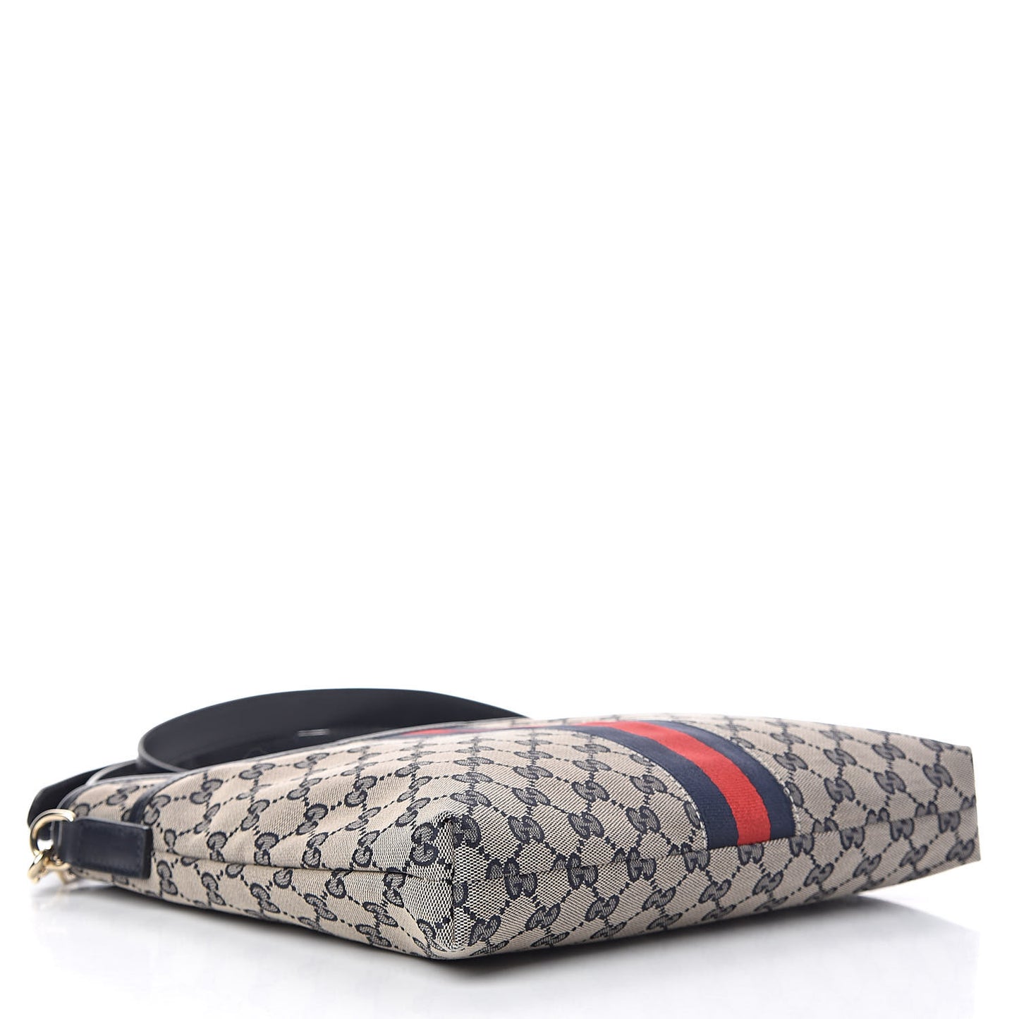 GG Supreme Monogram Web Flat Messenger Bag Navy