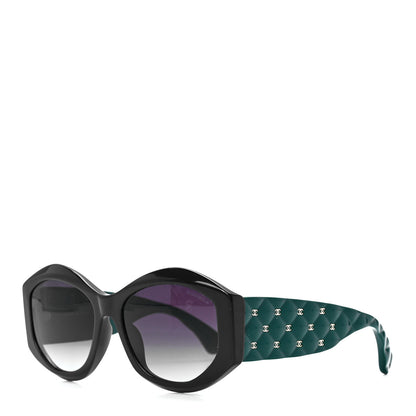 Chanel Acetate Quilted CC Sunglasses 5486-A Blue Green 1 of 7