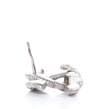 Chanel Crystal CC Earrings Silver 5 of 6