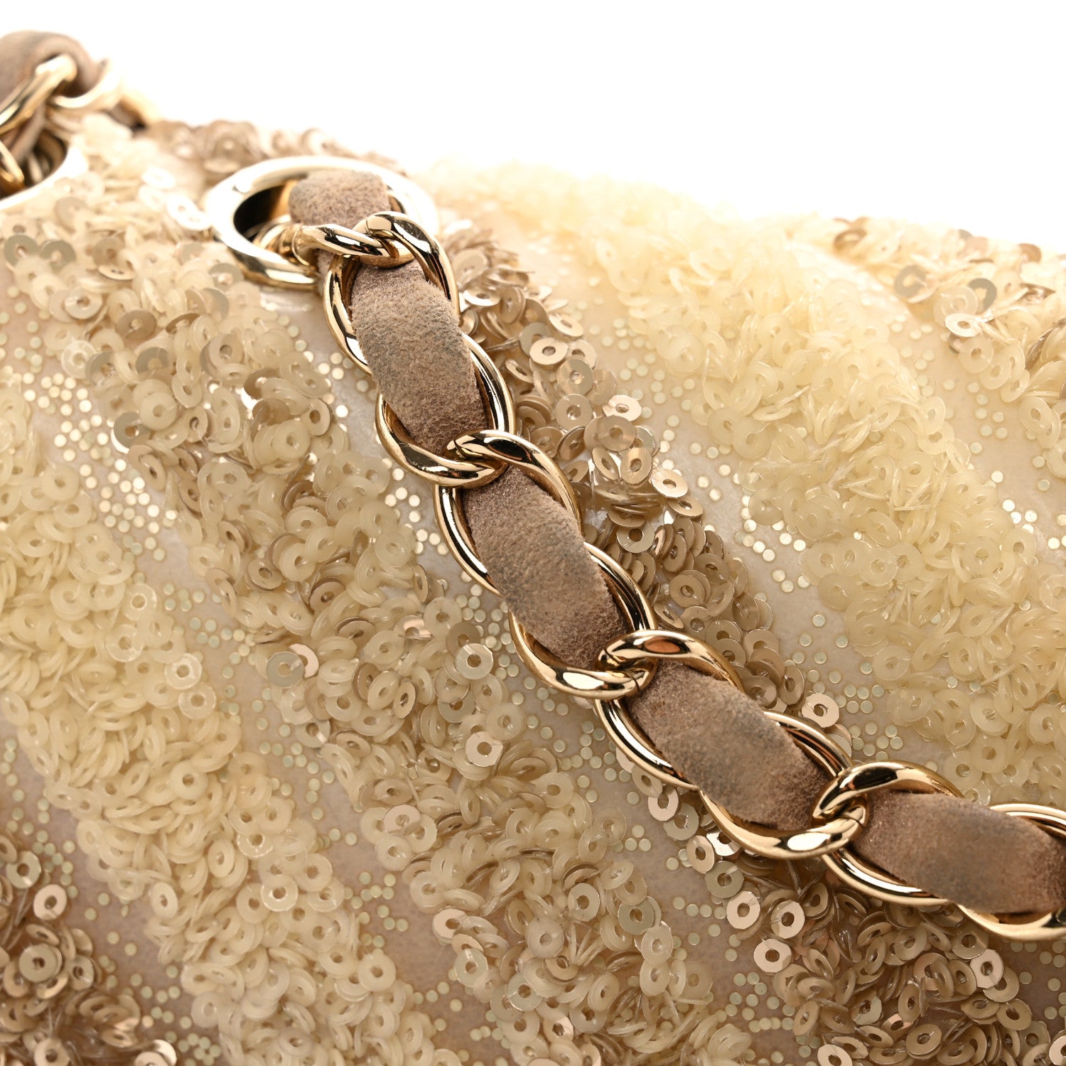 Chanel Sequins Chevron Flap Gold 9 of 13