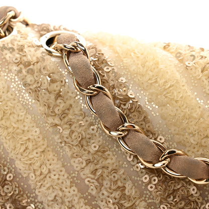 Chanel Sequins Chevron Flap Gold 9 of 13