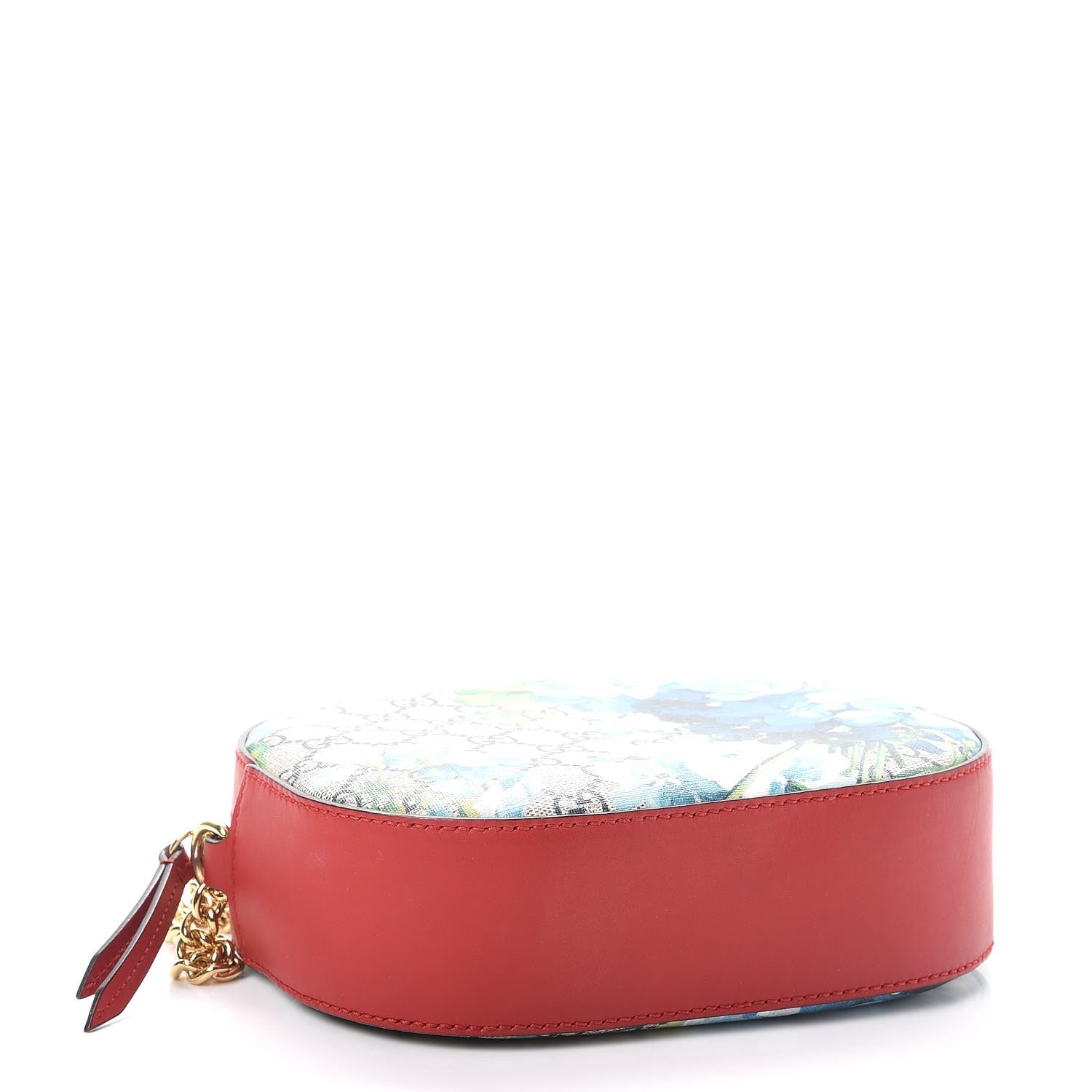 Gucci GG Supreme Monogram Blooms Mini Chain Shoulder Bag Beige Blue Navy Hibiscus Red 5 of 10