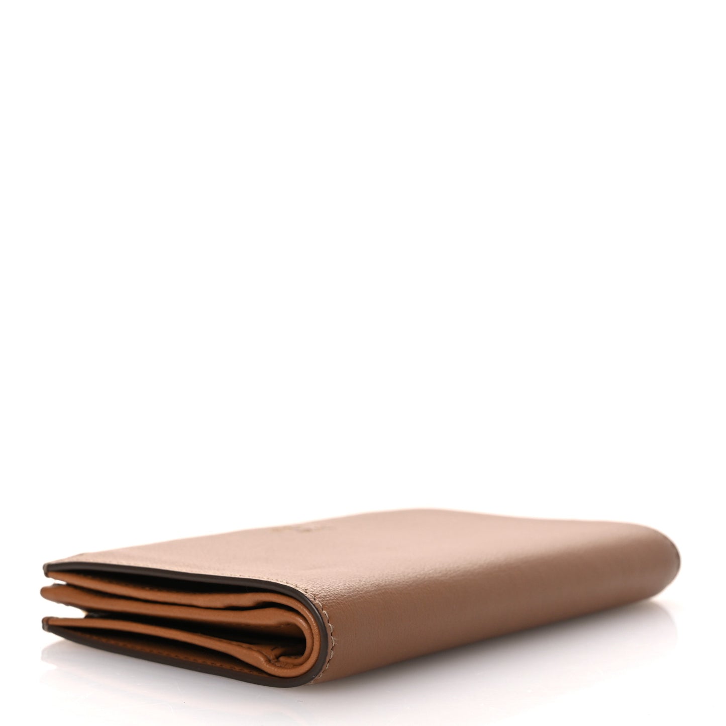 Soft Calfskin Continental Zip Wallet Caramel