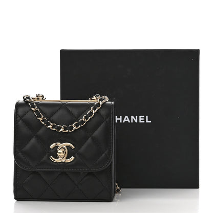 Chanel Lambskin Quilted Mini Trendy CC Chain Wallet Black 2 of 12