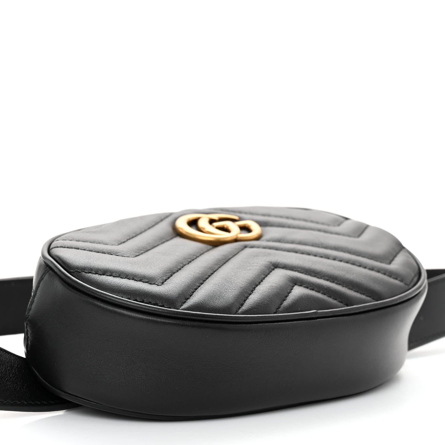 Gucci Calfskin Matelasse GG Marmont Belt Bag 95 38 Black 4 of 10