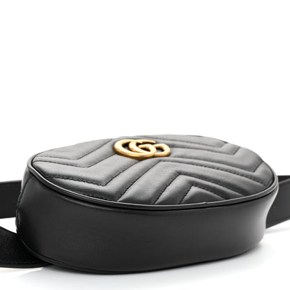 Gucci Calfskin Matelasse GG Marmont Belt Bag 95 38 Black 4 of 10