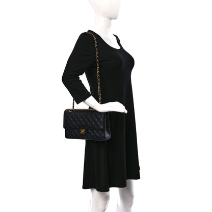 Chanel Caviar Quilted Medium Double Flap Navy 2 of 9
