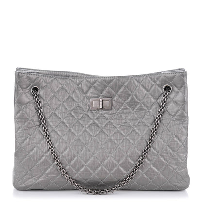 Chanel Aged Calfskin Quilted Reissue 2.55 Tote Dark Silver 1 of 7