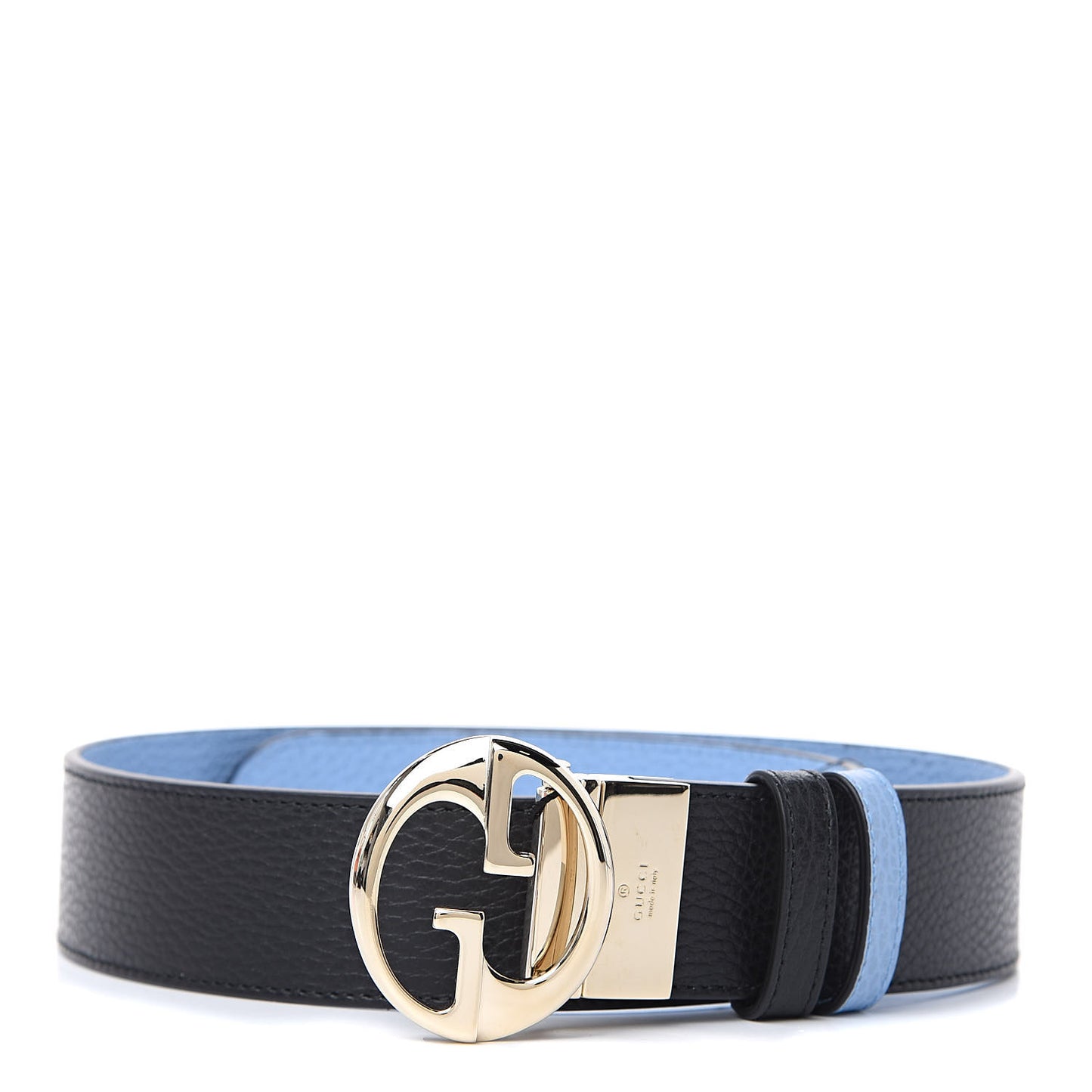 Dollar Calfskin 1973 Reversible Belt 80 32 Black Mineral Blue