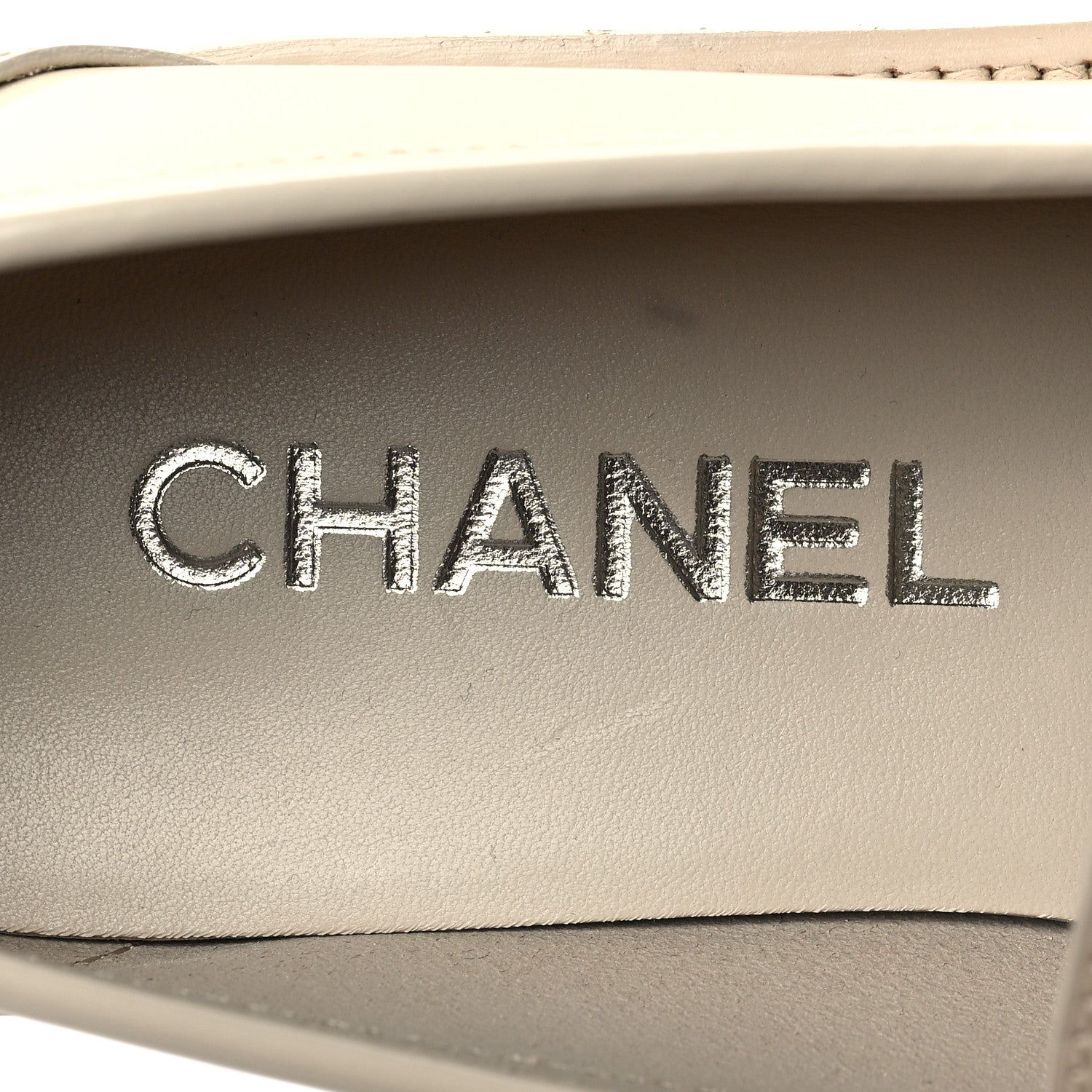 Chanel Shiny Calfskin Loafers 38 Beige 8 of 9