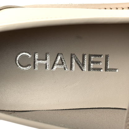 Chanel Shiny Calfskin Loafers 38 Beige 8 of 9