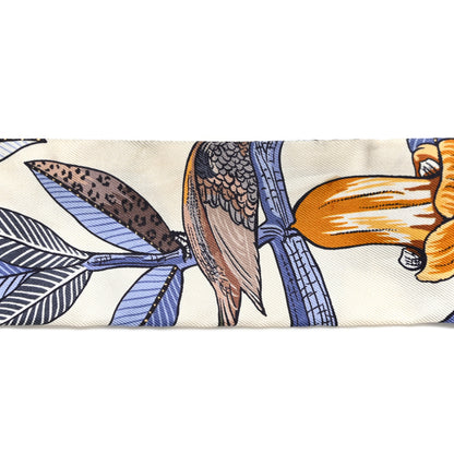 Hermes Silk Tree Of Song Twilly Creme Mauve Ocre 5 of 6