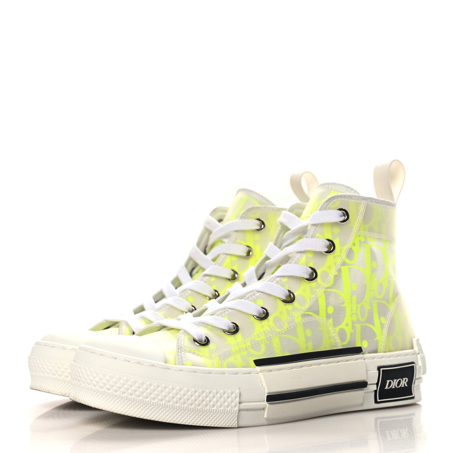 Technical Canvas Oblique Mens B23 High Top Sneakers 35 Yellow