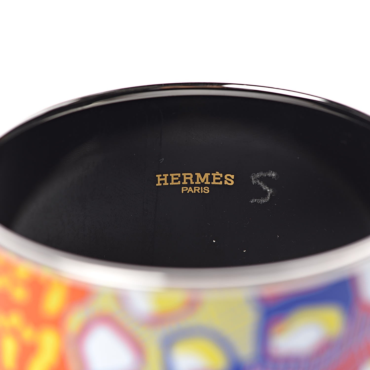 Hermes Enamel Printed Grand Fonds Extra Wide Bracelet 65 4 of 7
