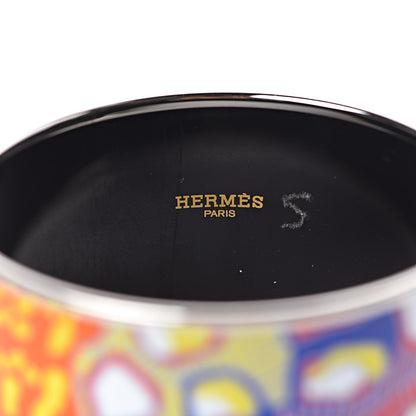 Hermes Enamel Printed Grand Fonds Extra Wide Bracelet 65 4 of 7