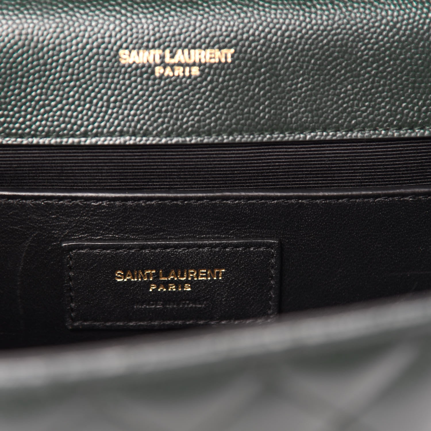 Saint Laurent Grain De Poudre Textured Mixed Matelasse Triquilt Medium Monogram Satchel Dark Tea 9 of 12