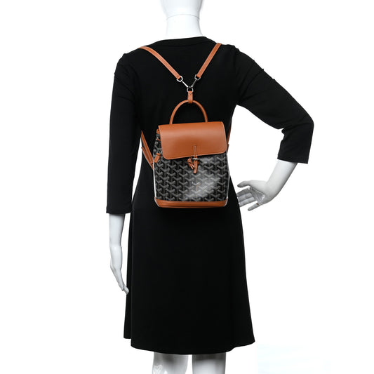 Goyardine Calfskin Mini Alpin Backpack Black Gold