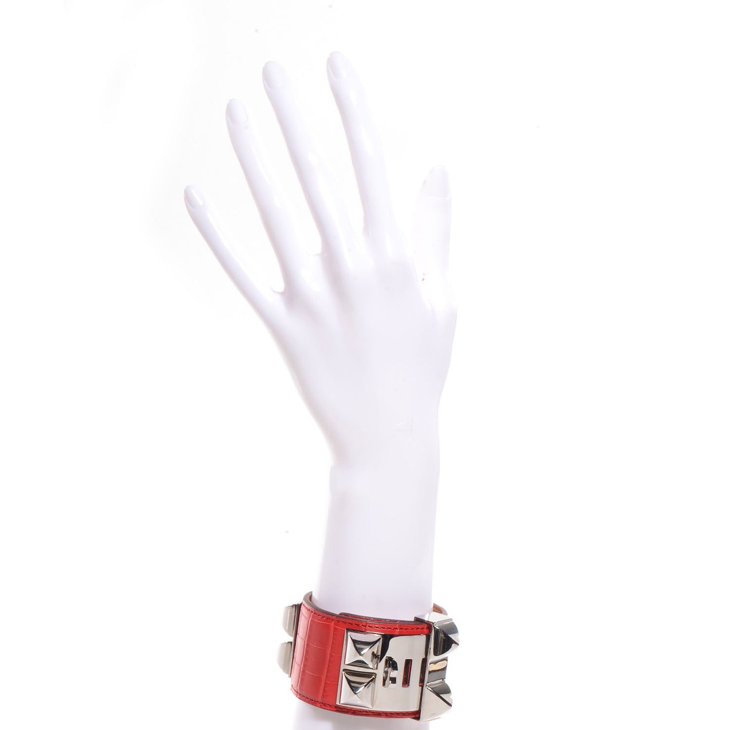 Matte Alligator Collier De Chien CDC Bracelet Large Geranium