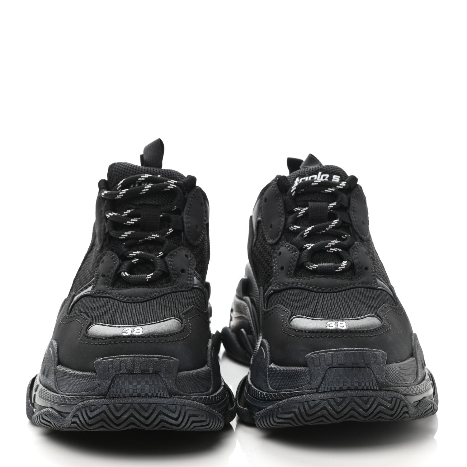 Balenciaga Fabric Mesh Mens Triple S Sneakers 38 Black 2 of 8