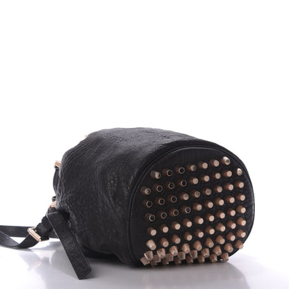Alexander Wang Pebbled Lambskin Diego Bucket Black Rose Gold Hardware 4 of 8