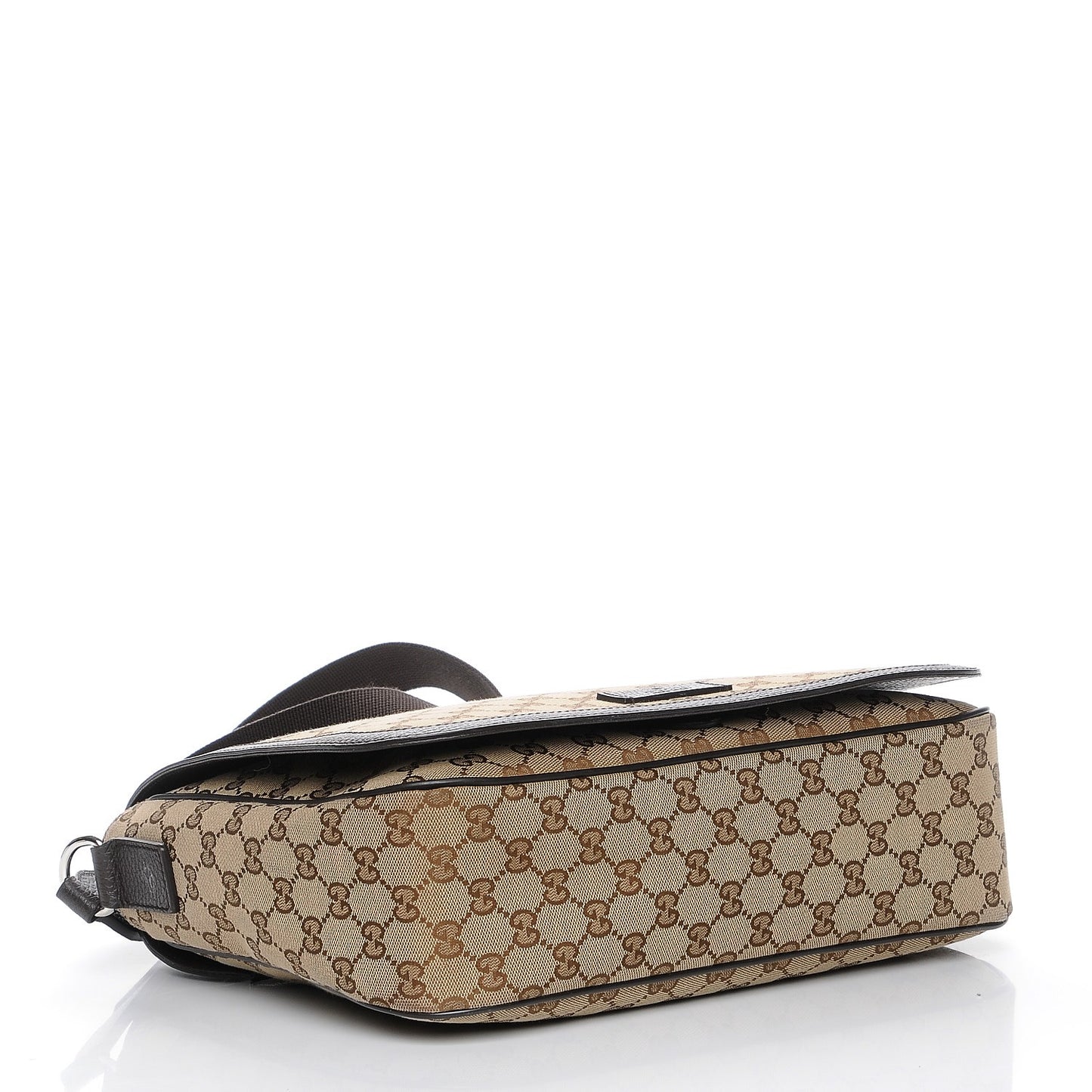 Monogram Large Flap Messenger Bag Beige Dark Brown