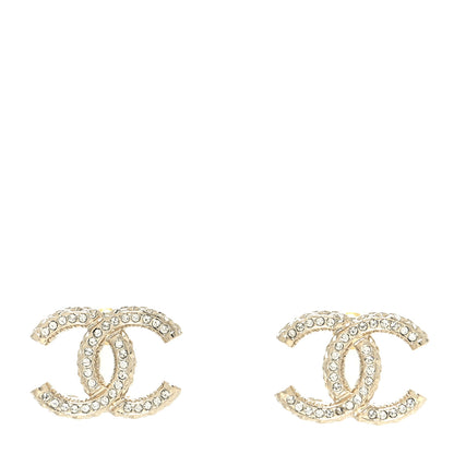 Chanel Crystal CC Earrings Gold 1 of 4
