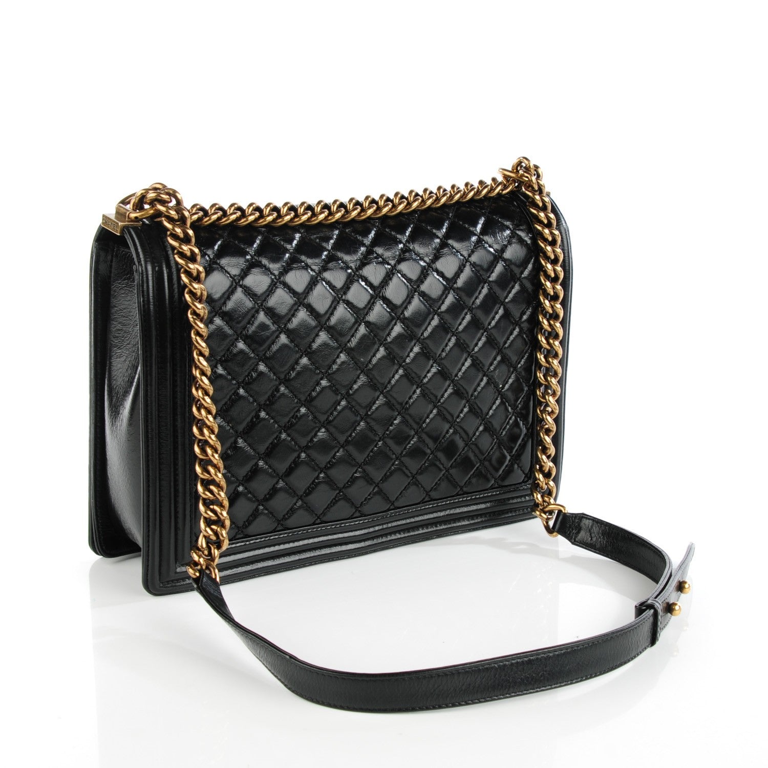 Chanel Glazed Calfskin Quilted Large Boy Flap Black 3 of 9