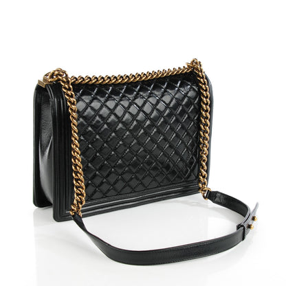 Chanel Glazed Calfskin Quilted Large Boy Flap Black 3 of 9
