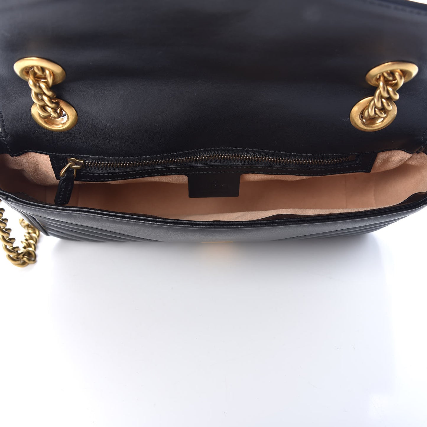 Calfskin Matelasse Small GG Marmont Shoulder Bag Black