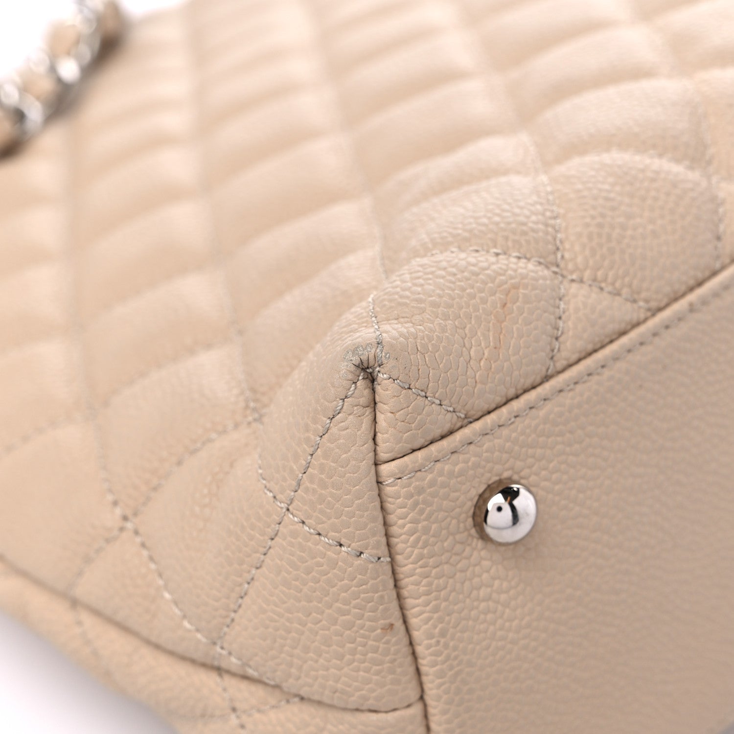 Chanel Caviar Quilted CC Shopping Tote Beige 10 of 14