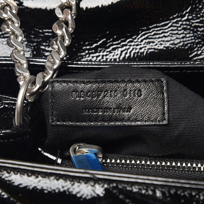 Saint Laurent Patent Y Quilted Monogram Medium Loulou Chain Satchel Black 7 of 9