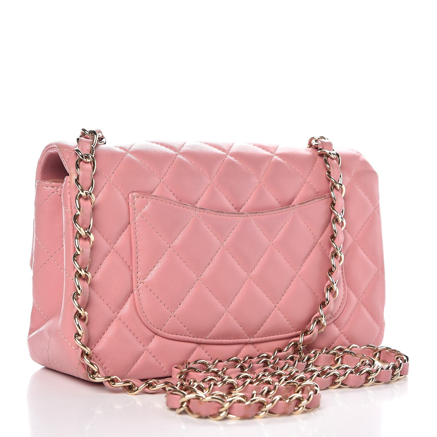 Chanel Lambskin Quilted Mini Rectangular Flap Pink 3 of 17