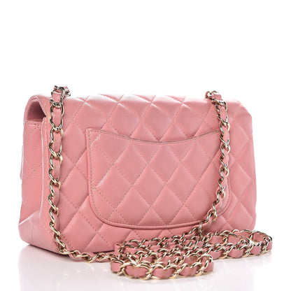 Chanel Lambskin Quilted Mini Rectangular Flap Pink 3 of 17