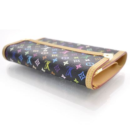 Louis Vuitton Monogram Multicolor Porte Tresor International Wallet Black 3 of 7