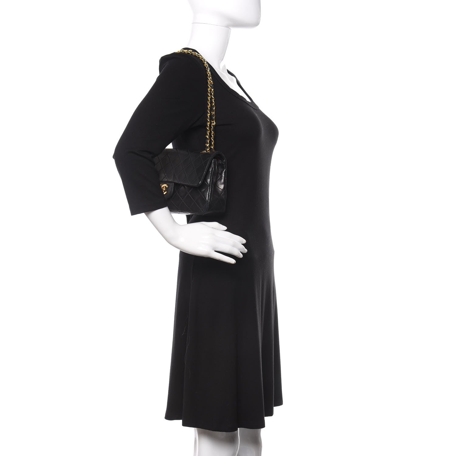 Chanel Lambskin Quilted Small Double Flap Black 2 of 9